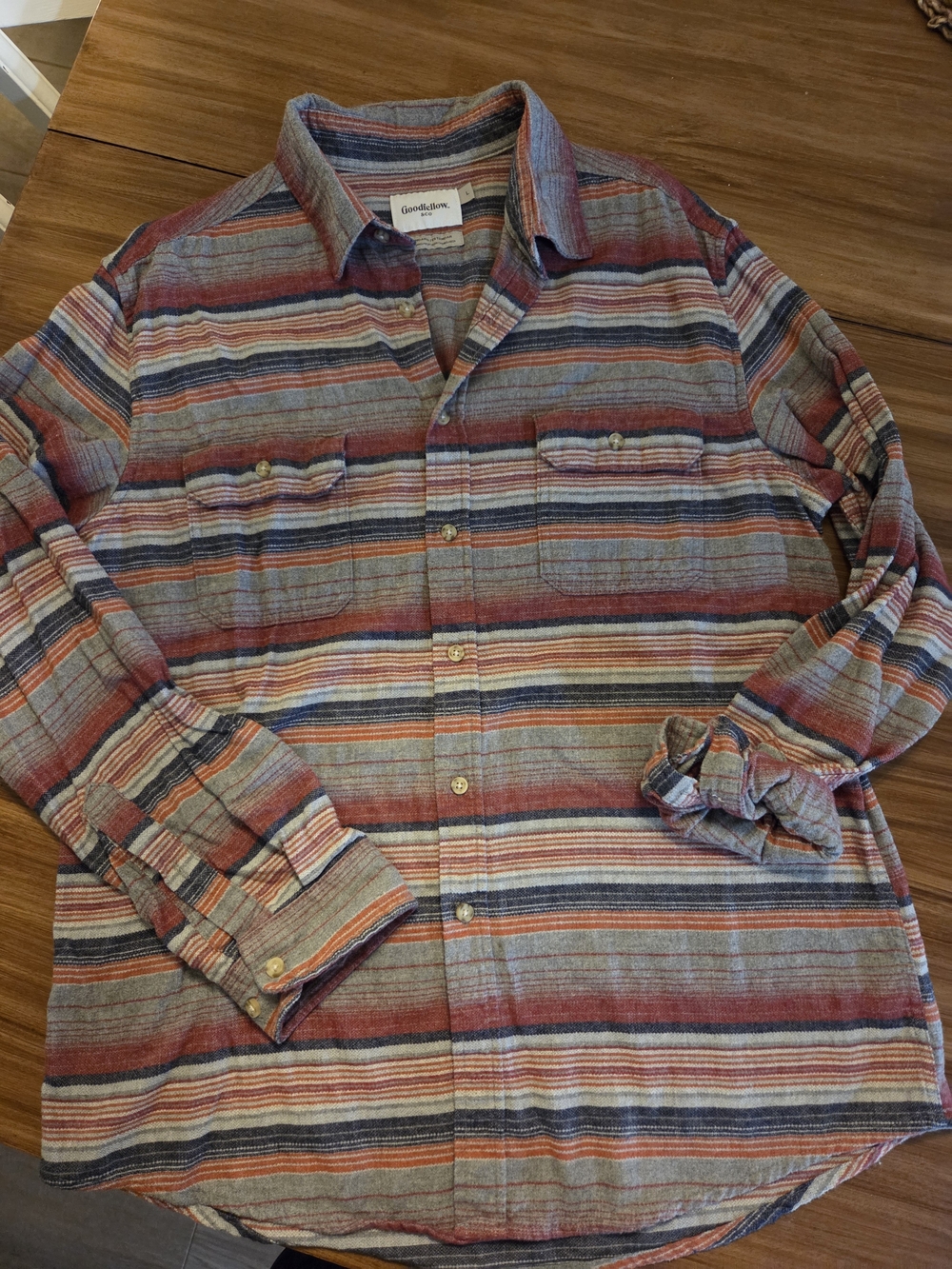 Goodfellow & Co Men’s Striped Button-Up Shirt in Multicolor